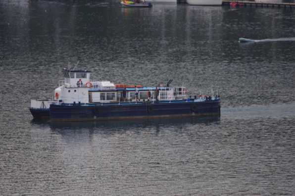 4 September 2020 - 08-26-36
Every so often the ferry fuel bunker heads for the North Embankment in Dartmouth
------------------------------
Kingswear Princess tows ferry fuel barge